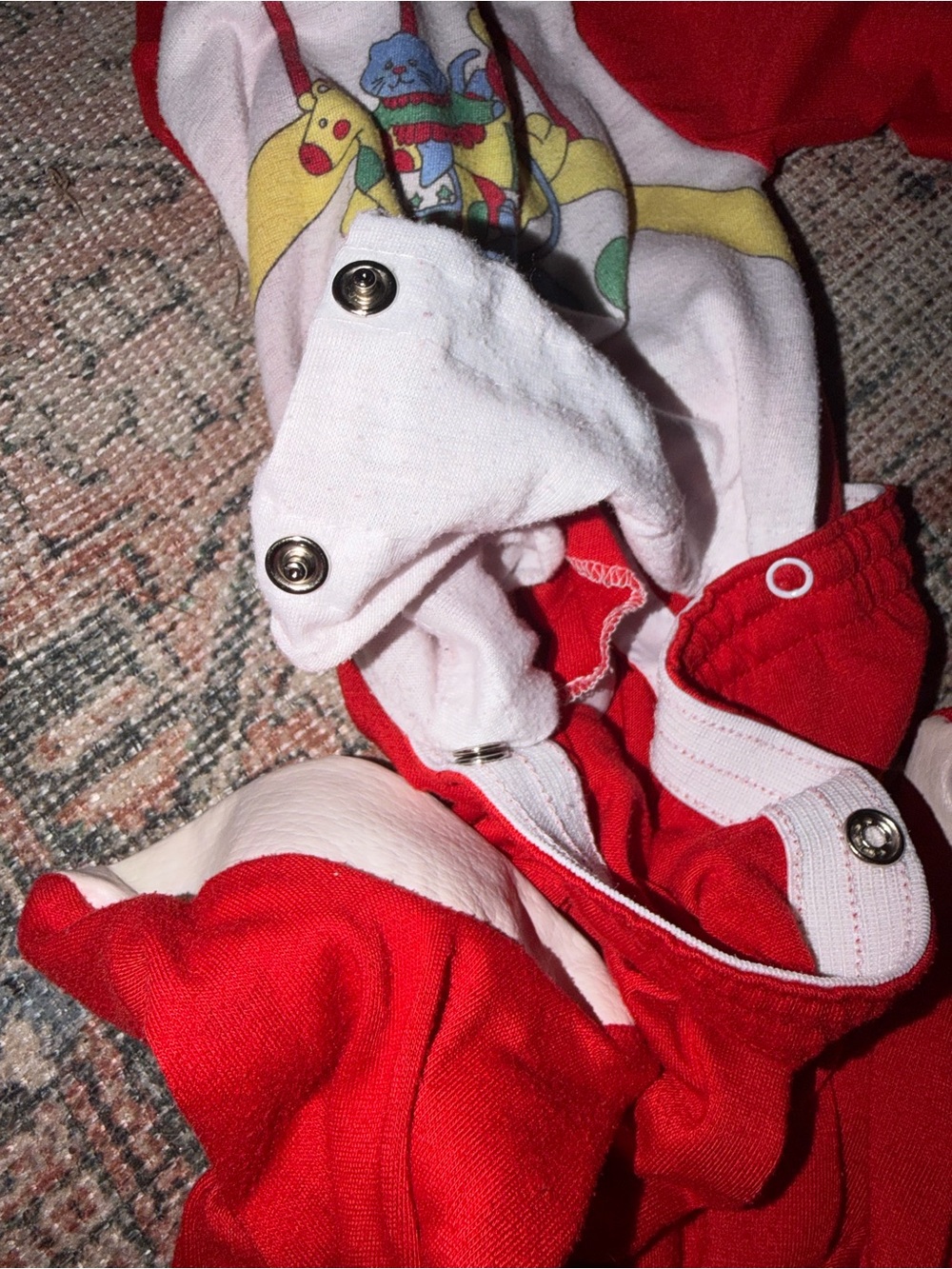 Vintage Circus Pajamas Size 3T Footie Pajamas Unisex Toddler Size 3 - Picture 6 of 9
